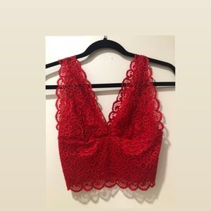 Bebe Red lace bralette